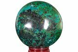 Polished Malachite & Chrysocolla Sphere - Peru #211045-1